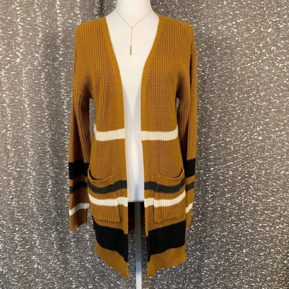 Misia Striped Knit Cardigan Sweater Multicolor Women's‎ Medium